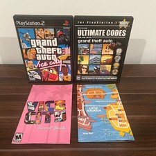Grand Theft Auto: Vice City (PS2) GTA Black Label w/ map & Ultimate Codes Bundle