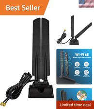 WiFi 6E Antenna Tri-Band 6GHz 5GHz 2.4GHz RP-SMA WiFi Antenna Magnet Mount Ba...