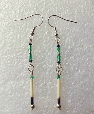 New Elegant & Dainty Native American Porcupine Quill Beaded Earrings F90 Choctaw