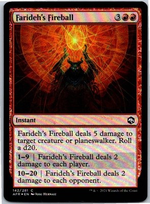 Farideh's Fireball C 142 Foil Adventures in the Forgotten Realms NM