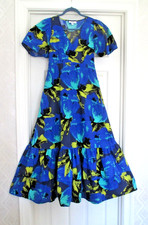 Christopher John Rogers Target Size 2 Blue Floral Puff Sleeve Tiered Maxi Dress