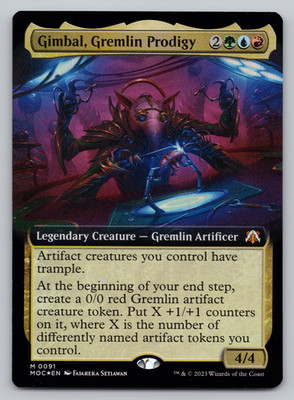 Gimbal, Gremlin Prodigy FOIL Extended Art  - Commander: March of Machine MTG