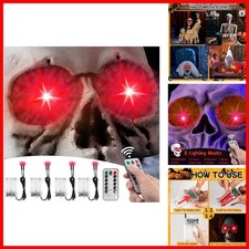 4 Pack LED Glowing Skull Eyes Halloween Decoration - Red