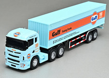 Scania Gulf Racing Style Container Truck Diecast Model Miniature Display Toy