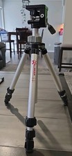 Vintage Kalimar PS-3 Compact Camera Tripod Silver Aluminum Lightweight Adjustabl