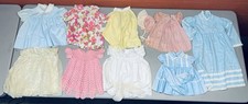 9 Vintage Doll / Baby Dresses Tie Back Bonnet for larger doll or 3-6 mos baby