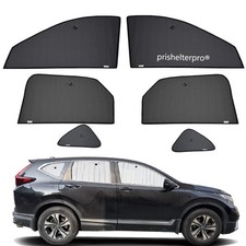 Parasol de privacidad grueso negro plateado ventana lateral apto para Honda CRV 2017-2022 6 piezas
