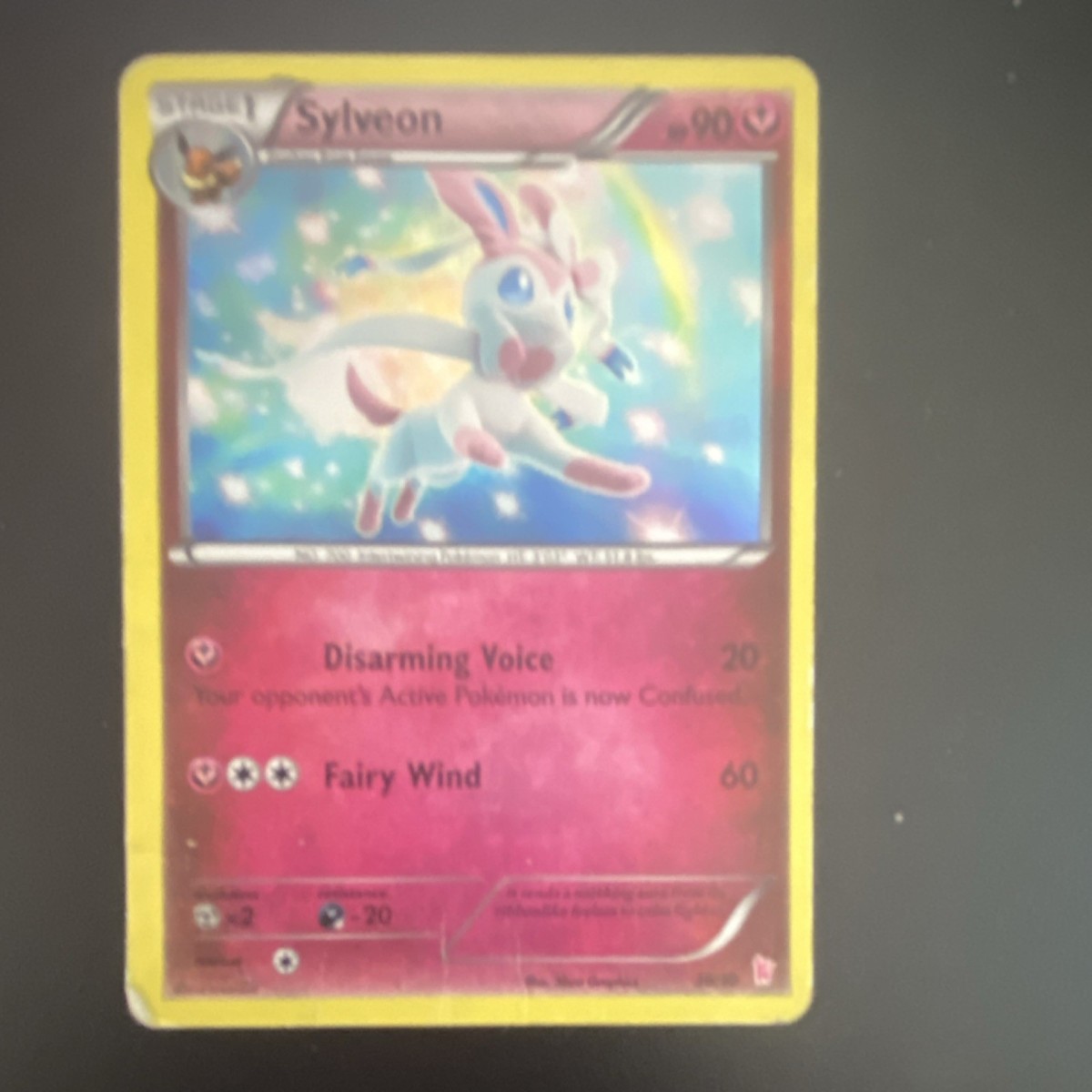 Pokemon Sylveon Regular Card 15/30 XY Trainer Kit Sylveon & Noivern 90 HP Common