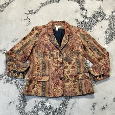 Coldwater Creek Blazer Womens Size Large Tapestry Paisley Boho Arty Statement