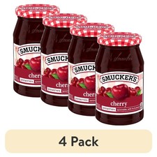 (4 pack) Smucker s Cherry Preserves, 12 oz Ja...