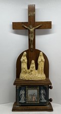 Antique 1904 Koenig Brothers Stations Of The Cross Crucifix Scroll Box Shrine Antique 1904 Koenig Brothers Stations Of The Cross Crucifix Scroll Box Shrine