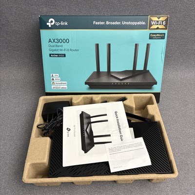 TP-LINK AX3000 Dual-Band Gigabit Wi-Fi 6 Router, Archer AX55