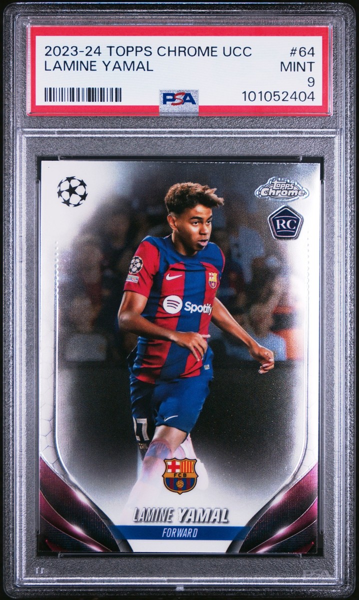 PSA 9 Lamine Yamal 2024 Topps Chrome #64 Barcelona Rookie Card | eBay
