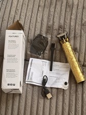CORDLESS GOLD PLATED RECHARGEABLE SLIM HAIR TRIMMER NO BATTERIES EVER NEEDED GIF