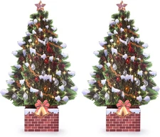 Pop Up Christmas Cards, 12 Inch Christmas Tree with Snow Scenery Design, 3D P...