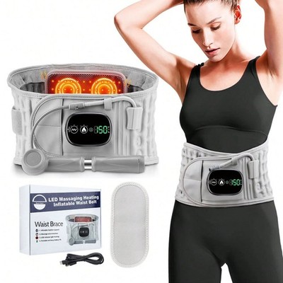 Inflatable Heating Massage Decompression Belt Lumbar for Lower Back Pain Relief