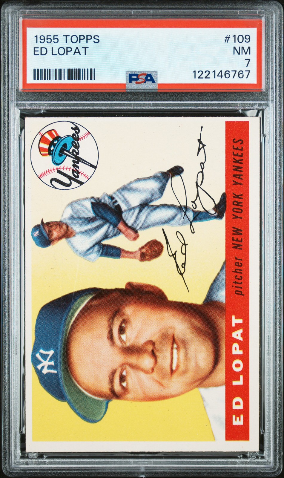 1955 Topps #109 Ed Lopat PSA 7 Near Mint!!