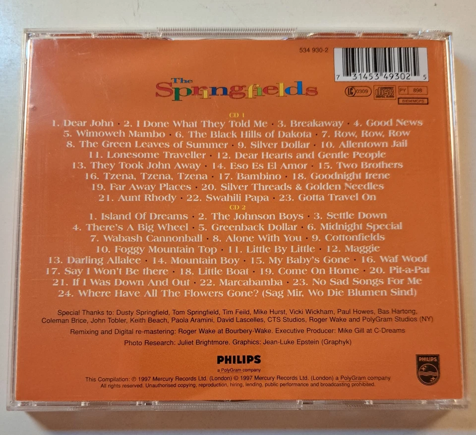 The Springfields - Over The Hills And Far Away - 2 CD Set - Mercury Records 1997 - Bild 2 von 4