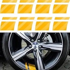 8 Pcs Wheel Rim Decal Stripes Car Decals for 18-21 Inch Wheels Reflective Yellow
