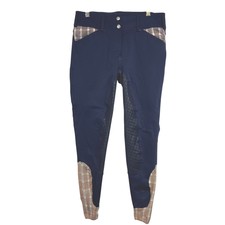 5 / A Baker Full Seat Breeches Navy Plaid Equ...