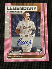 2025 PANINI NIL TEXAS REESE ATWOOD #36 LEGENDARY CONTENDERS PINK AUTO /99 RC SP