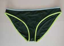 AERIE American Eagle Green Neon Trim Bikini Bottom Size L NWT