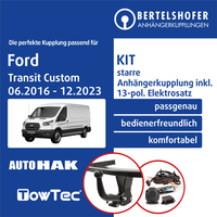 für Ford Transit Custom Typ V362 06.2016-12.2023 AHK Starr +13Pol Sp. E-Satz KPL