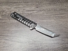 WTT VG10 Damascus Folding Knife Steel Handle Tanto