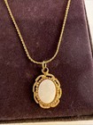 Vintage Empress Genuine Opal Gold Plated Necklace, Ring & Pin Jewelry Set — photo 2