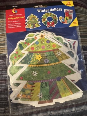 CREATIVE TEACHING PRESS DESIGNER CUT-OUTS WINTER HOLIDAY CTP-6437