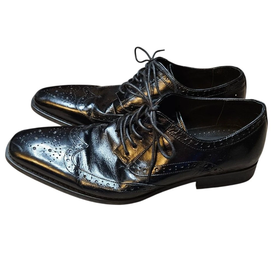 Men's Stacy Adams 11.5 Black Tinsley Wingtip Oxford Dress Shoe - Image 3 of 4