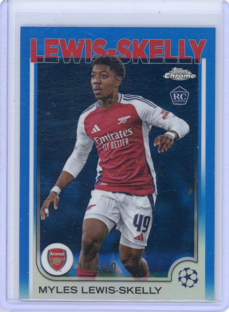 Myles Lewis-Skelly 2024-25 Topps Chrome UCC Blue Refractor /150 #154 Rookie RC