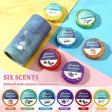 6Pcs Shower Tablets Shower Steamers Refresh Scent Essential Oil Bath Tablets