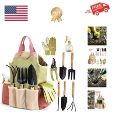 Gardening Tools Set of 10 - Complete Heavy Duty Garden Tools Set with Fashion...