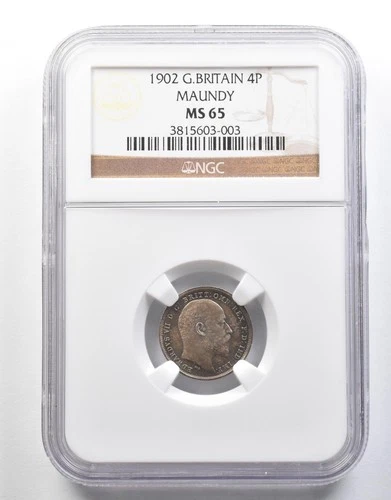1902 Great Britain 4 Pence Maundy MS65 NGC *4022