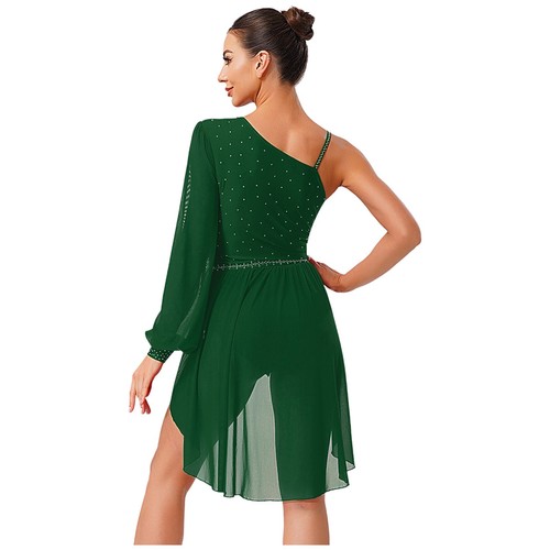 Mujeres Ropa de Baile Vestido de Retazos Disfraz de Baile Vestidos Asimétricos Traje Rock - Imagen 42 de 95