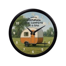 Retro Camper Trailer Wall Clock Rustic Camping Decor Vintage Travel Trailer