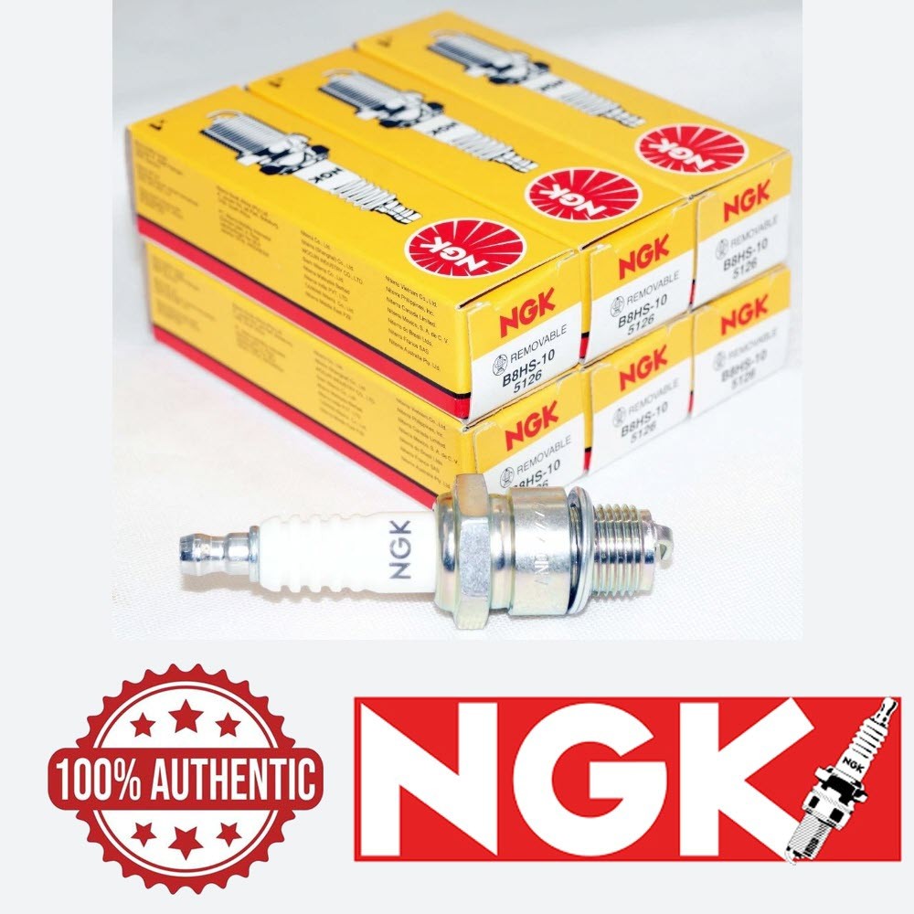 NGK Spark Plug 5126 6-PACK B8HS-10 14mm Copper Core Nickel, Flat, HR 8
