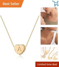 Tiny Gold Necklace 14K Gold Plated Dainty Heart Pendant for Women Jewelry