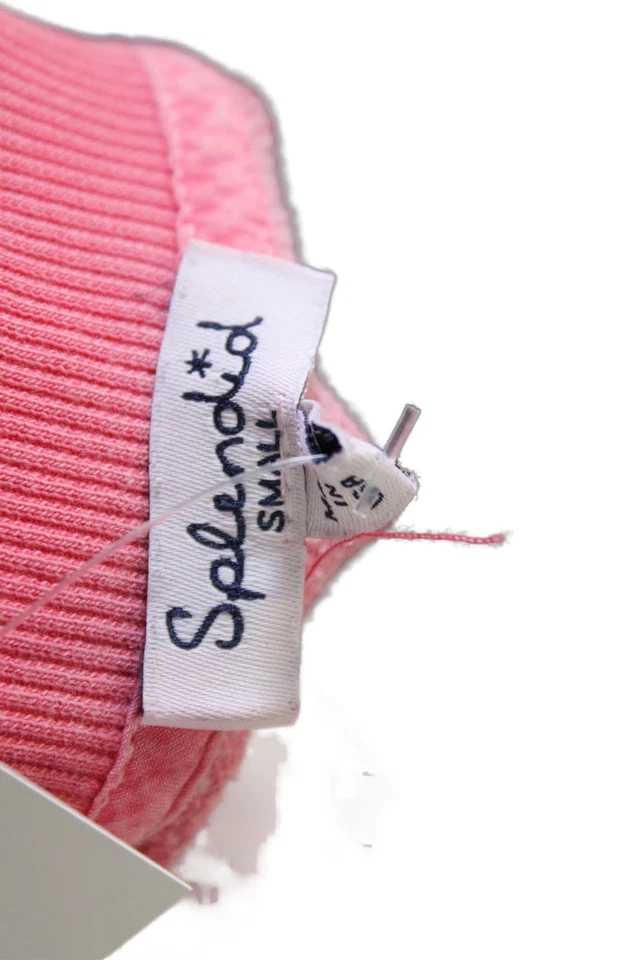 Espléndida sudadera para mujer manga larga cuello redondo rosa negro algodón talla pequeña Foto 4 de 4