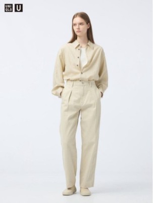 Uniqlo U lemaire Denim Tuck Pants Beige Size 32 Large
