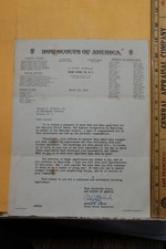 1954 BSA Boy Scout Letter New York Arthur A. Schuck Signed Explorer Silver Award