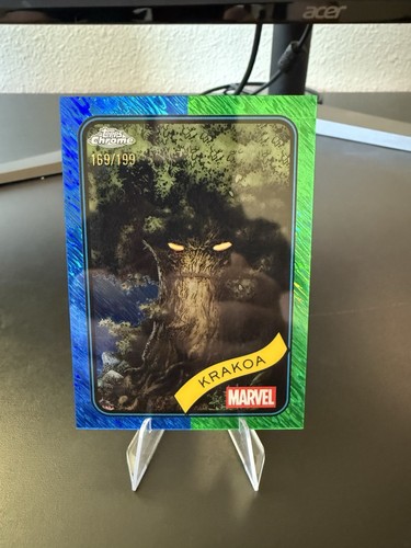 2025 TOPPS Chrome Marvel Comic Blue & Green Shimmer Refractor #180 Krakoa /199