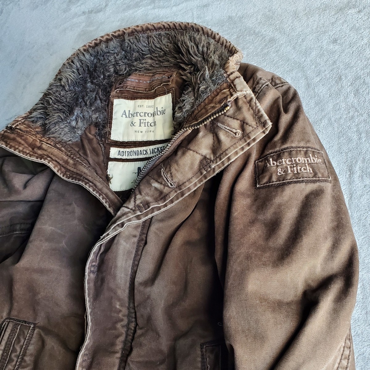 Vintage Y2K Abercrombie and Fitch Adirondack Jacket Fur Lined Mens