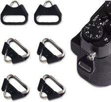 3 Pairs Camera Strap Clips with Triangle Rings Metal Split Rings Plastic Covers