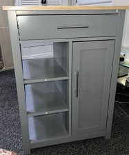 HOMCOM Compact Kitchen Trolley Utility Cart Grey with Open Shelf