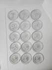 ​Set of 15 Vintage Federal Glass Starburst Coasters - MCM Clear Daisy Pattern