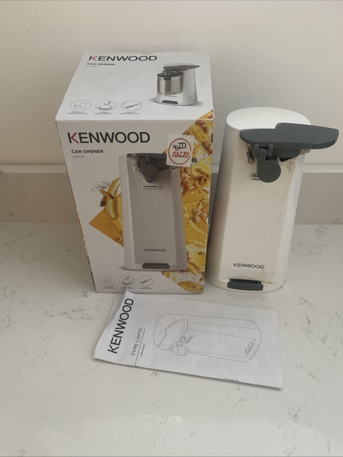 Kenwood Electric Can Tin Bottle Opener Knife Sharpener 3-in-1 - CAP70.A0 White