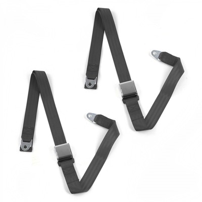Frazer Nash 1948 - 1967 Airplane 2pt Charcoal Lap Bench Seat Belt Kit - 3 Belts 