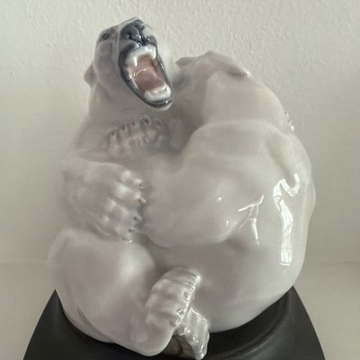Royal Copenhagen Fighting Polar Bears Figurine Number 2317 Denmark  - With Stand